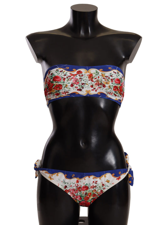 Elegant Floral Bandeau Bikini Set