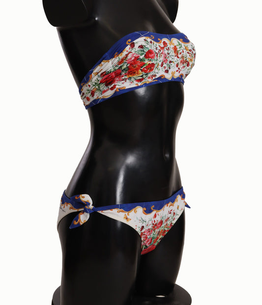 Elegant Floral Bandeau Bikini Set