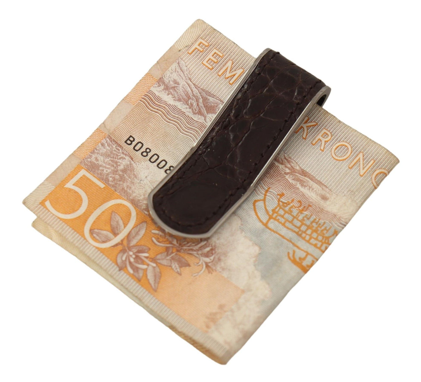 Elegant Caiman Leather Money Clip