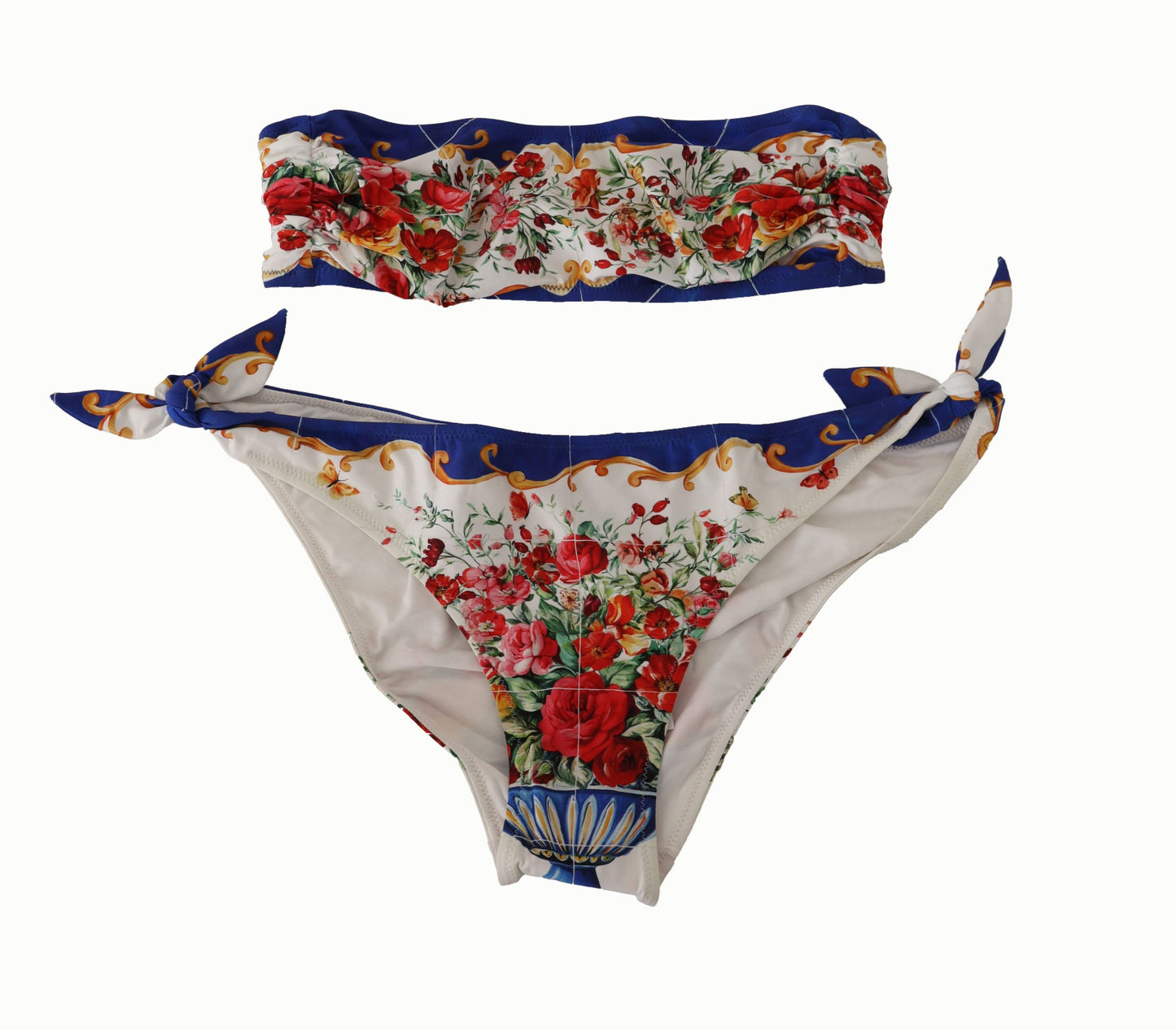 Elegant Floral Bandeau Bikini Set