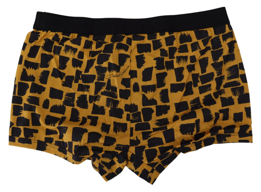 Orange Printed Cotton Regular Boxer Underwear