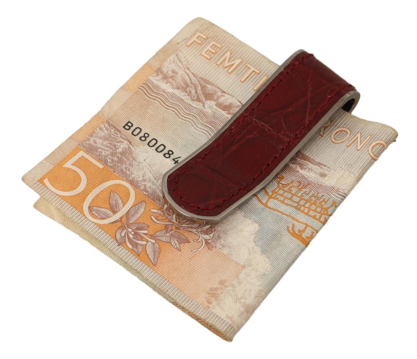 Exquisite Red Leather Money Clip