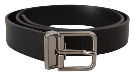 Elegant Black Leather Belt