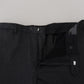 Black Wool Striped Straight Fit Men Pants