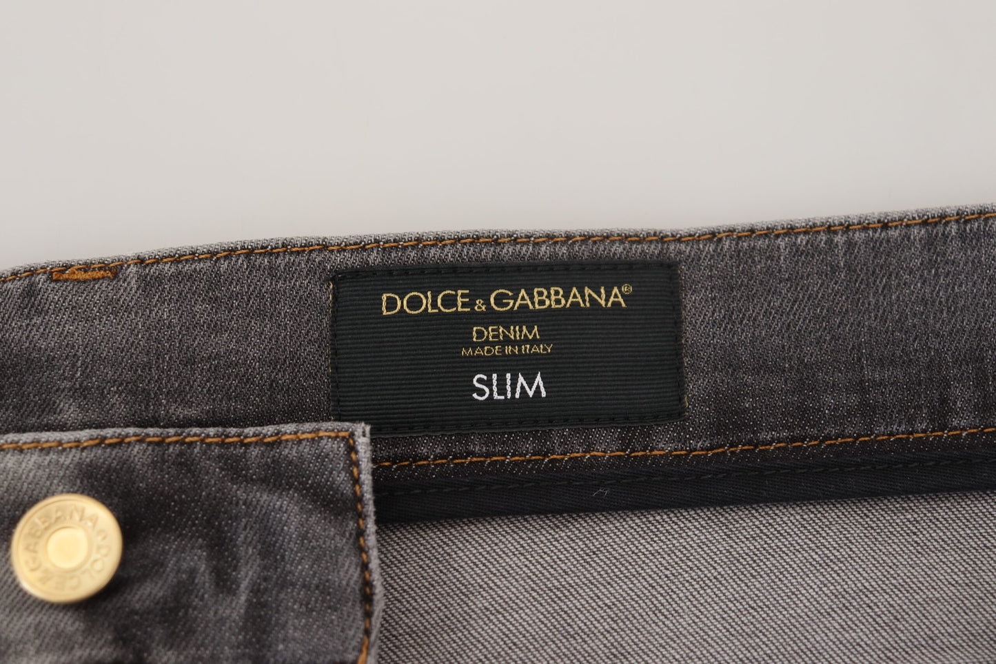 Elegant Gray Slim Fit Denim Jeans