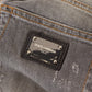 Elegant Gray Slim Fit Denim Jeans