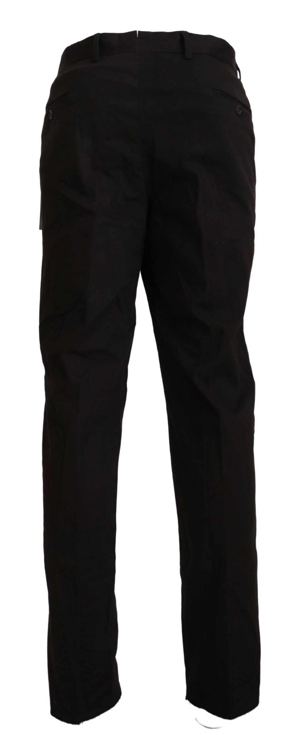 Brown Cotton Straight Fit Men Pants