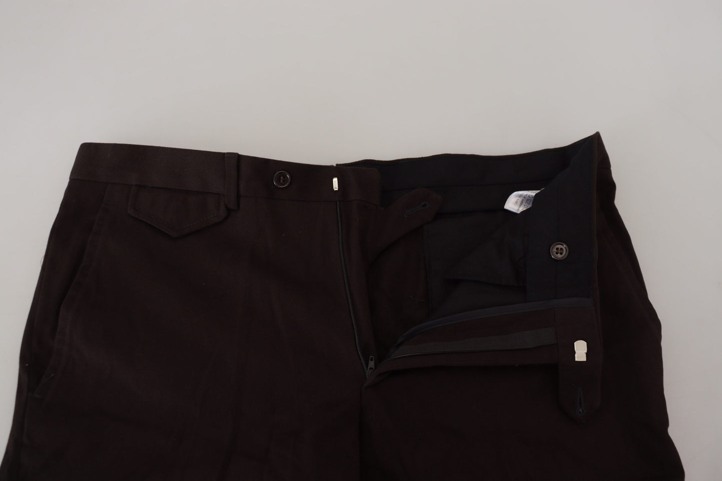 Brown Cotton Straight Fit Men Pants