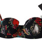 Chic Floral Heart Print Bikini Top