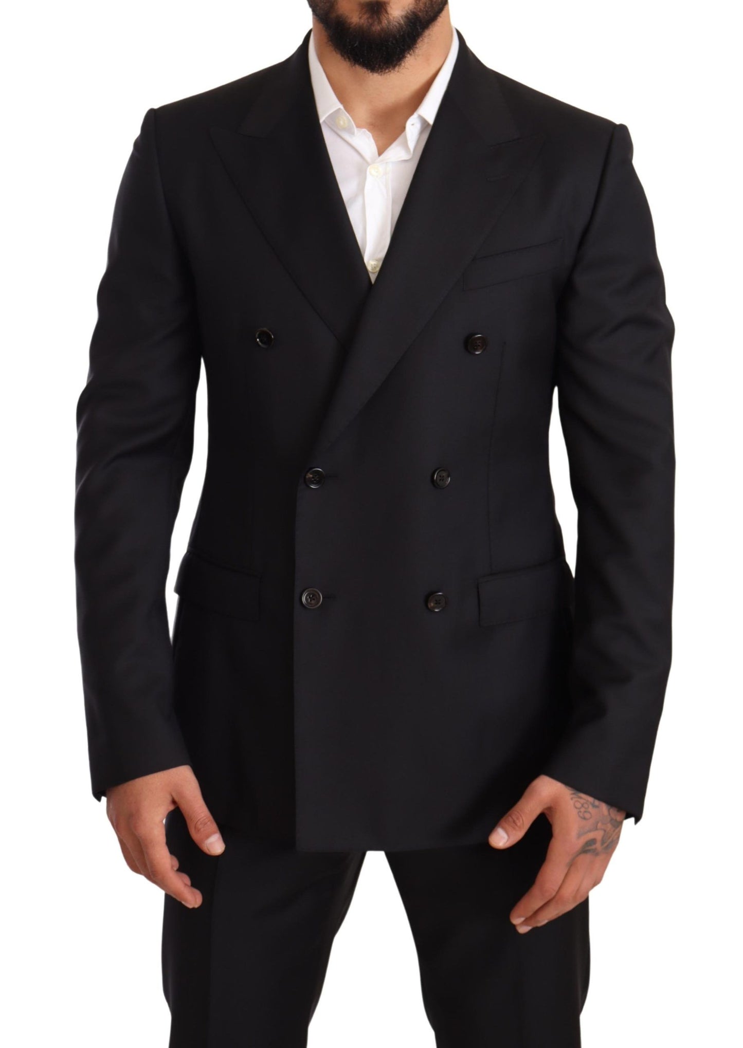 Elegant Black Two-Piece Wool Suit