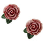 Enchanting Rose Clip Earrings in Pink and Gold