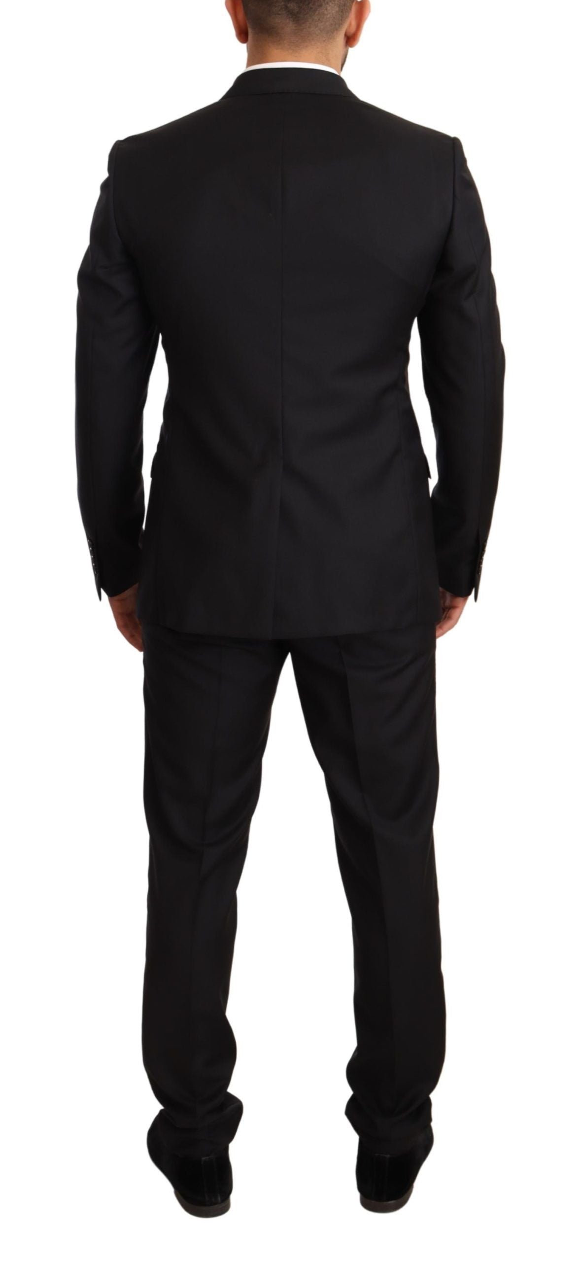 Elegant Black Two-Piece Wool Suit