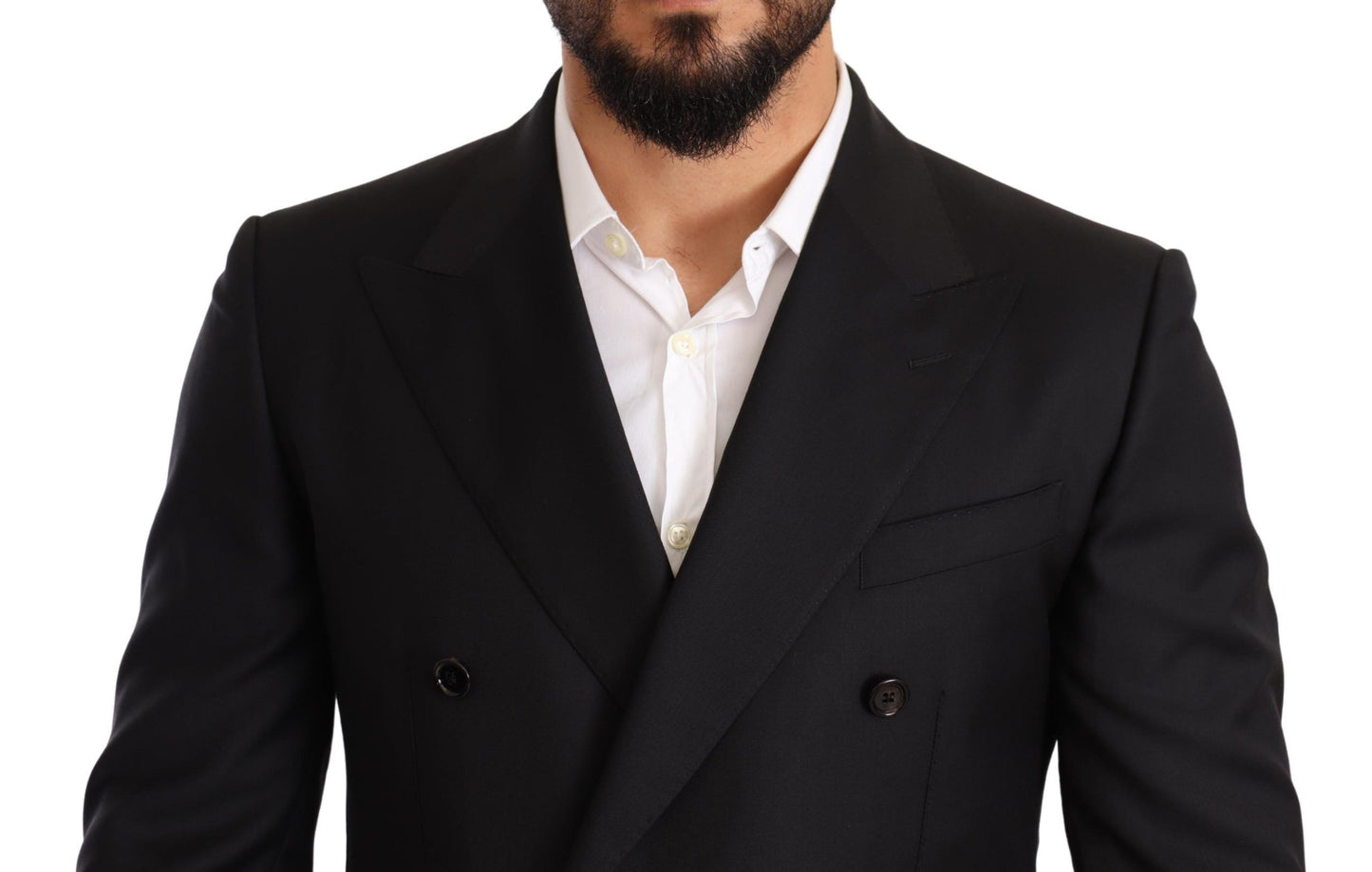 Elegant Black Two-Piece Wool Suit