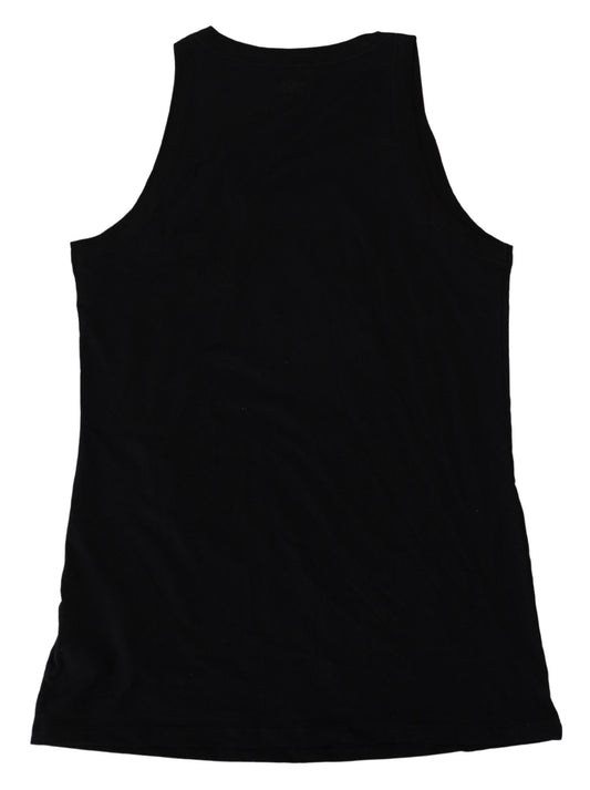 Sleek Black Cotton Blend Tank Top