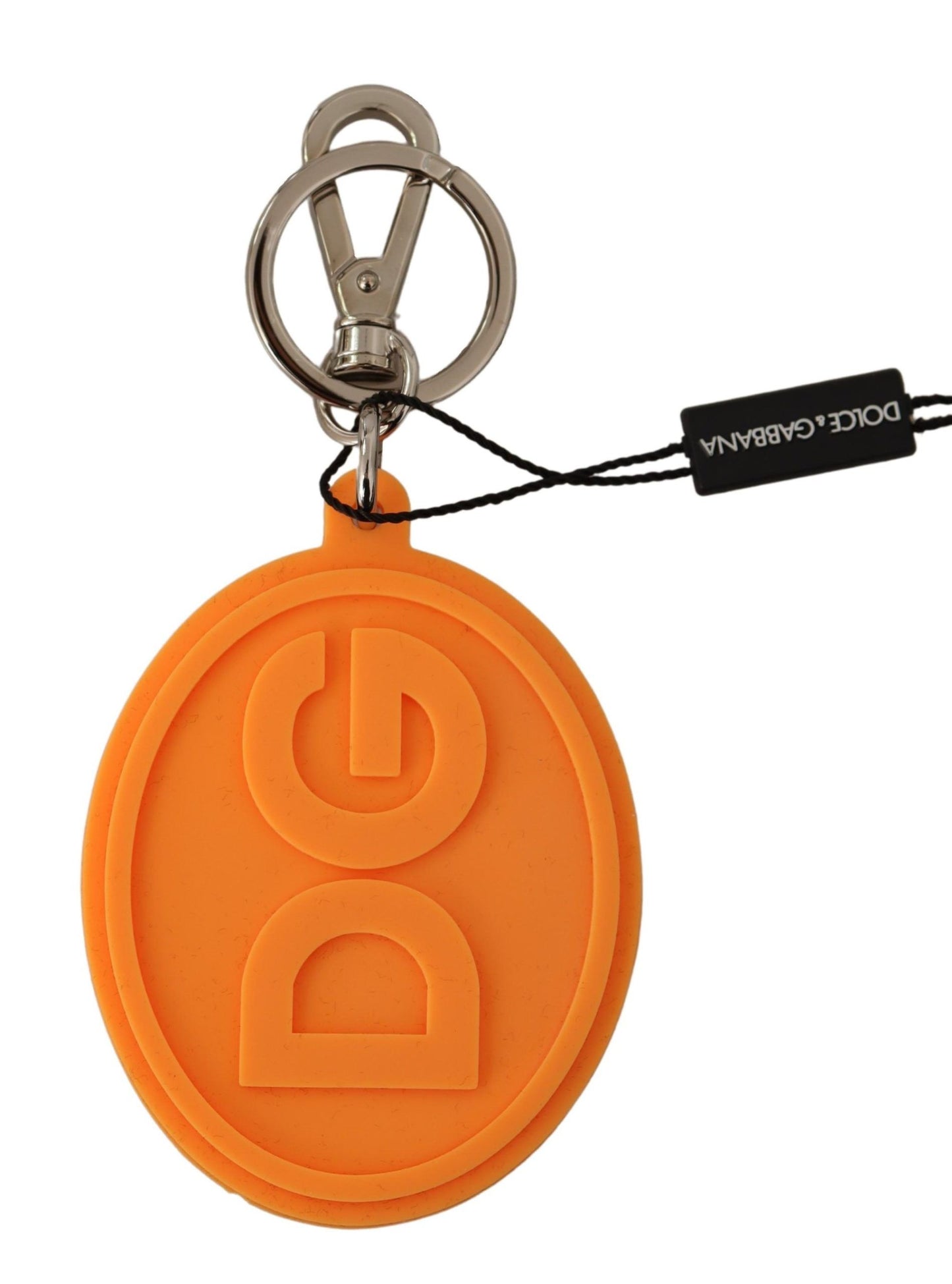 Chic Orange Keychain with Engraved Logo Details