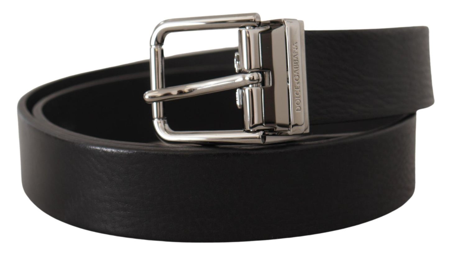 Elegant Black Leather Belt