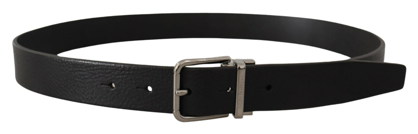 Elegant Black Leather Belt