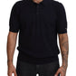 Elegant Blue Cotton Polo Tee