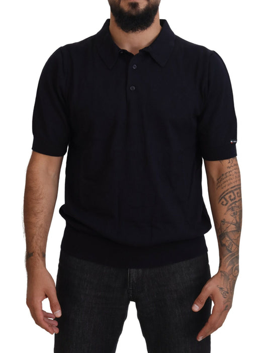 Elegant Blue Cotton Polo Tee