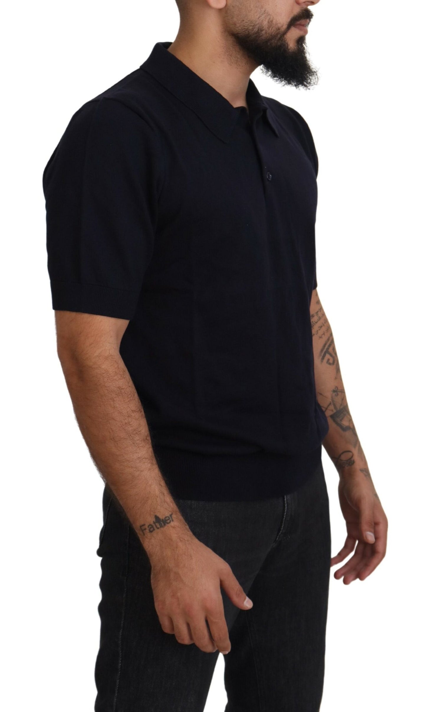 Elegant Blue Cotton Polo Tee