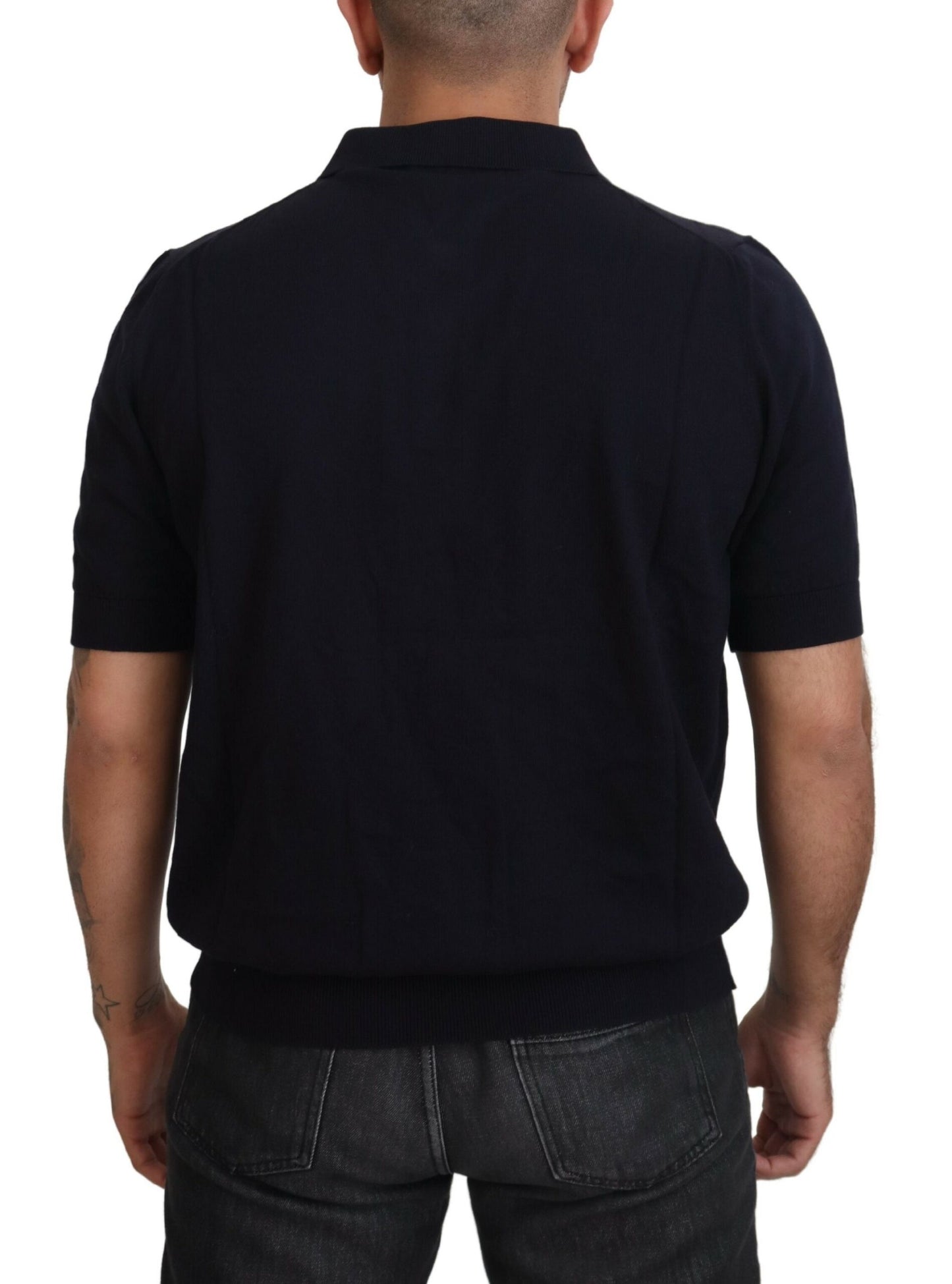 Elegant Blue Cotton Polo Tee