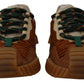 Brown Beige Fabric Lace Up NS1 Shoes