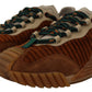 Brown Beige Fabric Lace Up NS1 Shoes
