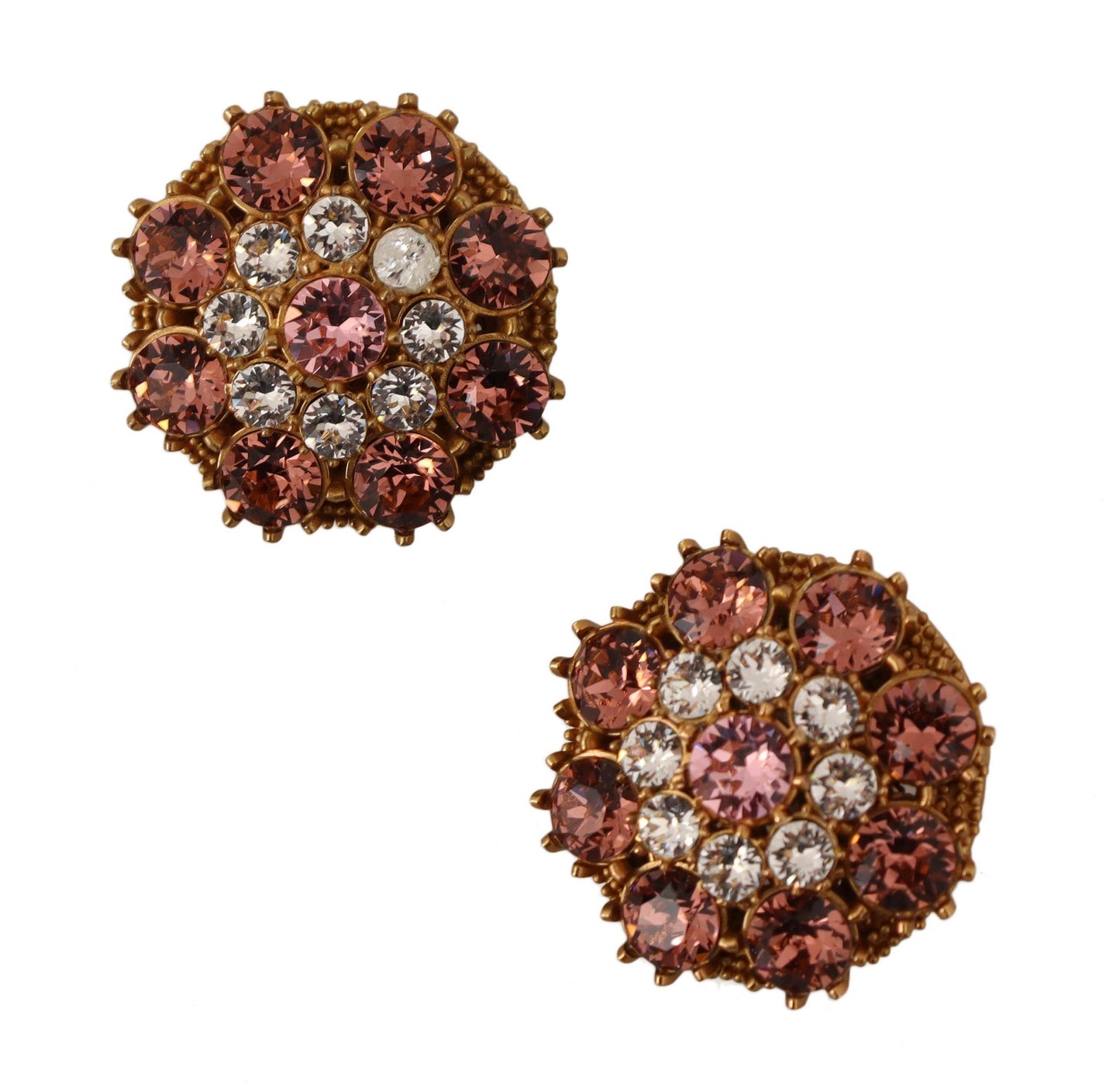 Exquisite Crystal Embellished Gold Earrings