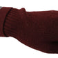 Maroon Wool-Blend Designer Gloves