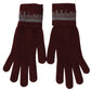 Maroon Wool-Blend Designer Gloves