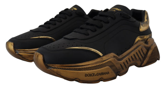 Daymaster Casual Sneakers in Black and Gold