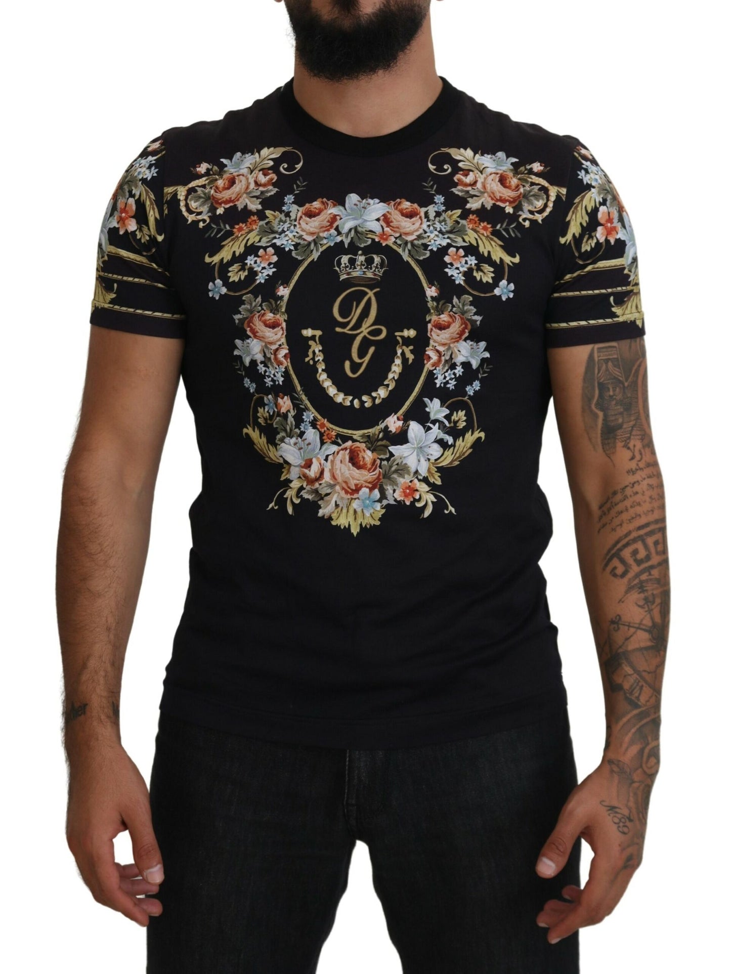 Floral Logo Print Cotton Tee