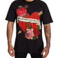 Heart Roses Print Crewneck Tee