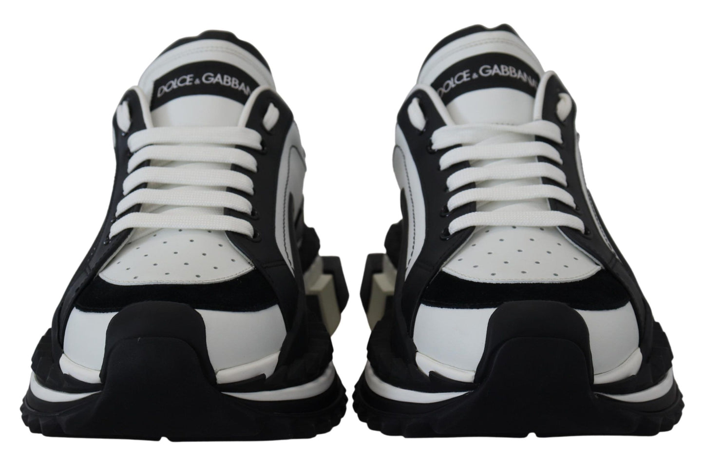 Super King Leather Sneakers - White & Black