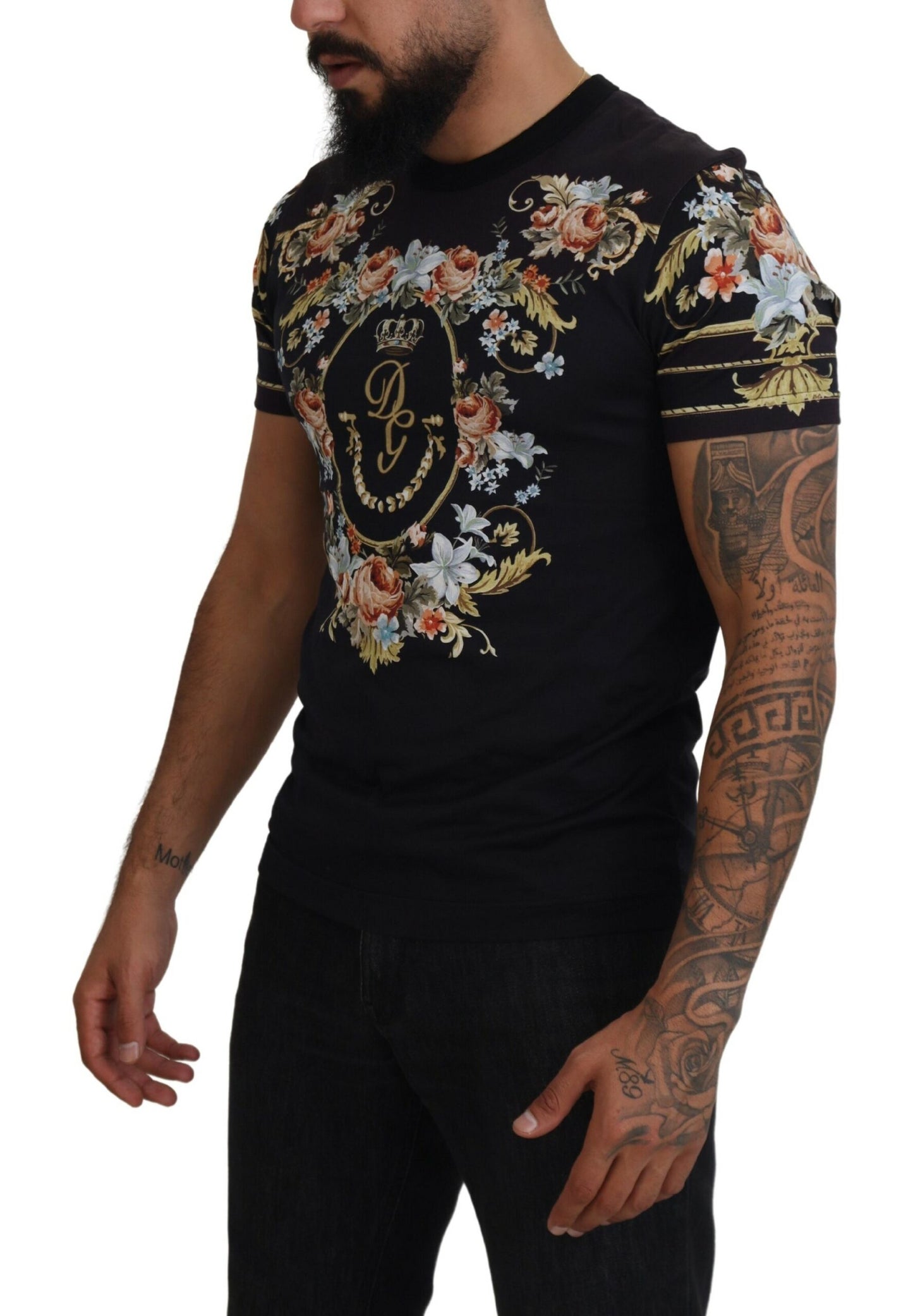 Floral Logo Print Cotton Tee