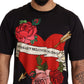 Heart Roses Print Crewneck Tee