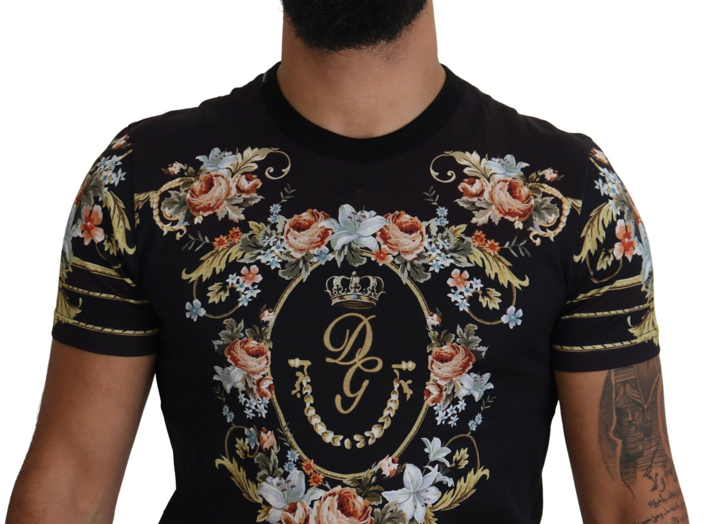 Floral Logo Print Cotton Tee