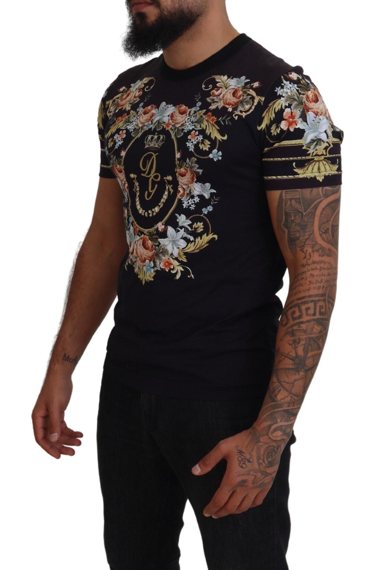 Floral Logo Print Cotton Tee