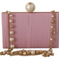 Chic Pink Silk Crossbody Evening Bag
