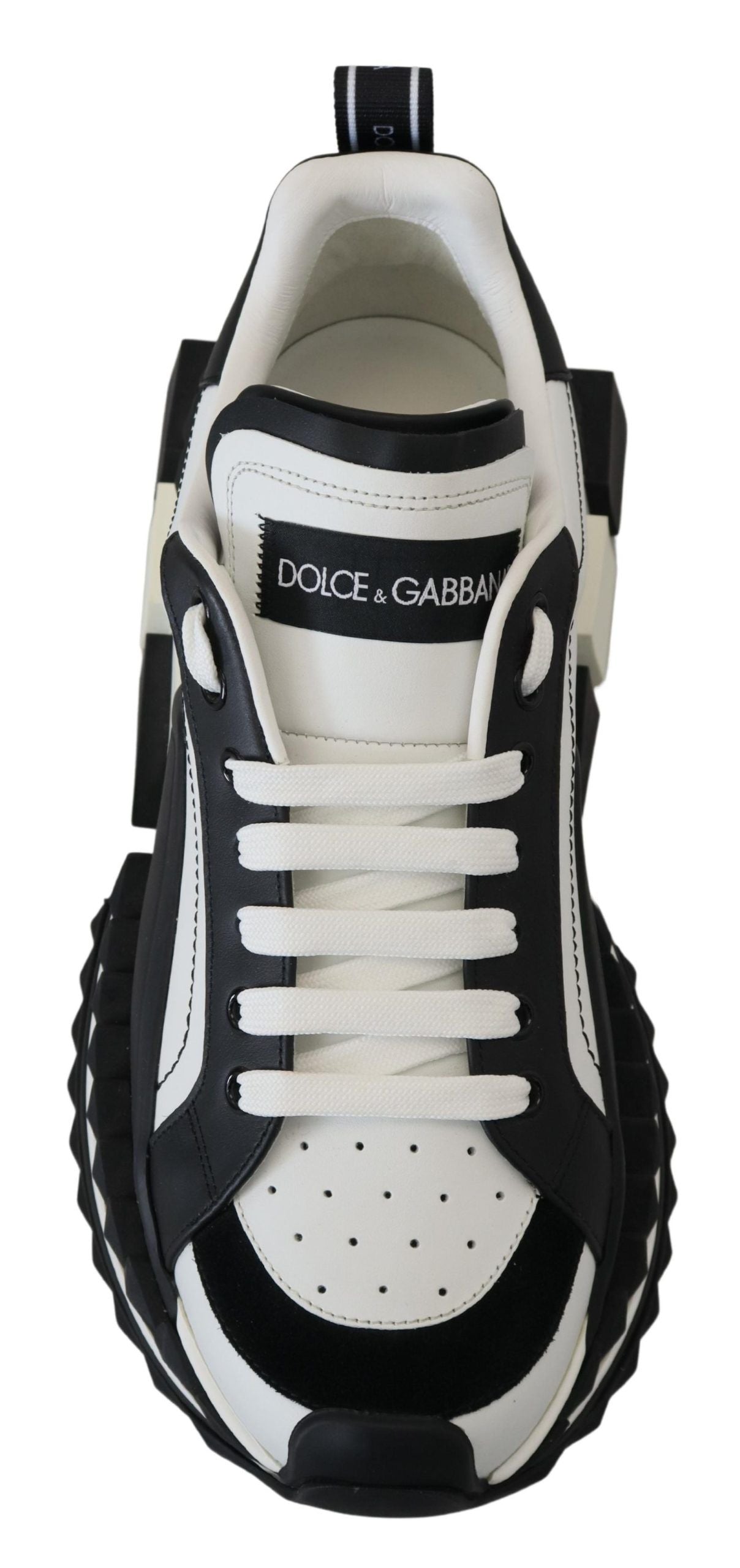 Super King Leather Sneakers - White & Black