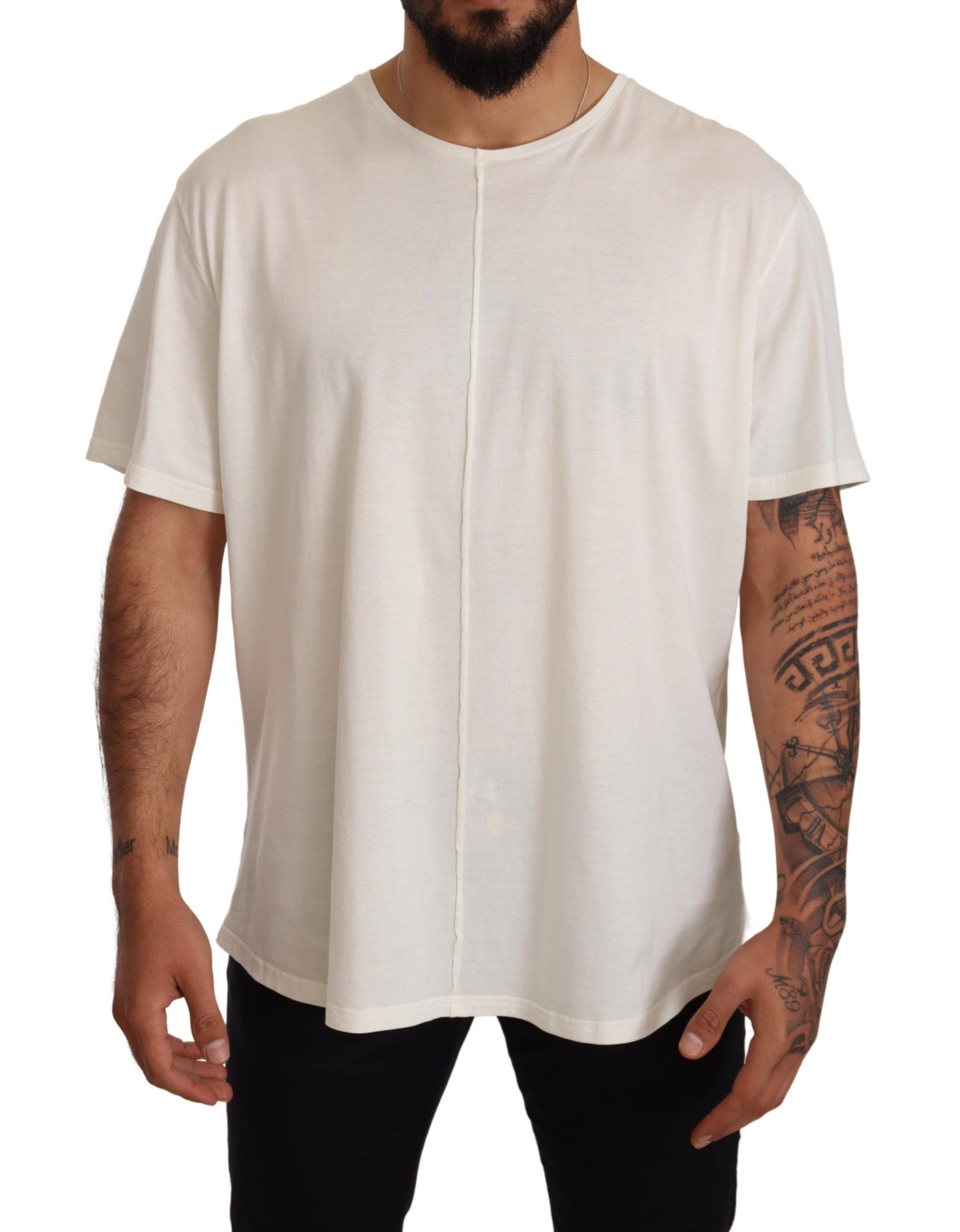 Elegant White Cotton Jersey T-Shirt