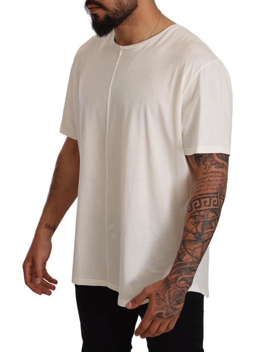 Elegant White Cotton Jersey T-Shirt