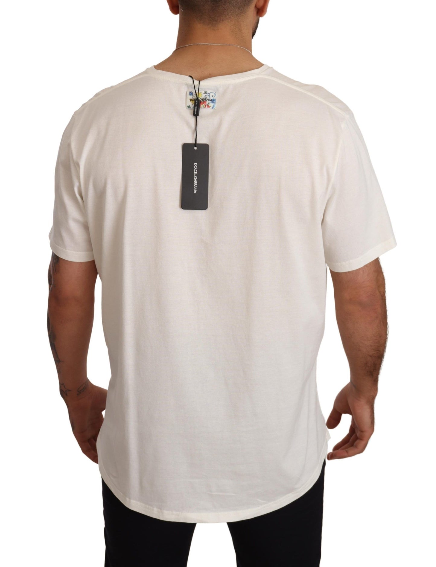 Elegant White Cotton Jersey T-Shirt