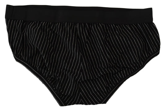 Chic Striped Cotton Briefs - Black & White Comfort