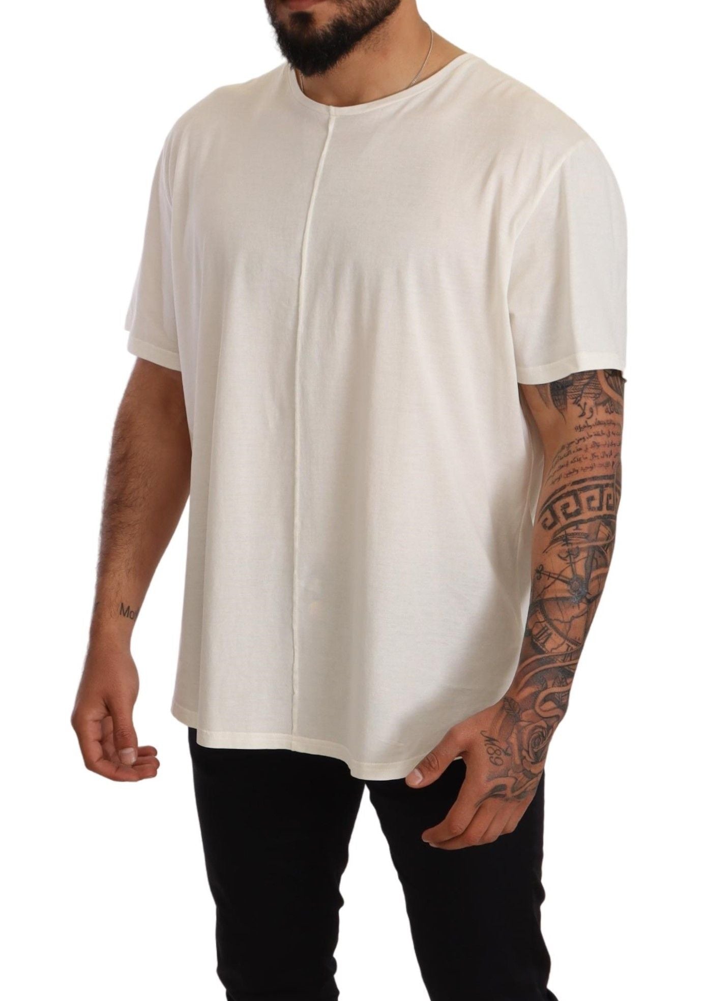 Elegant White Cotton Jersey T-Shirt