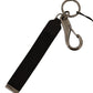 Elegant Black Polyester Logo Keyring