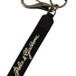 Elegant Black Polyester Logo Keyring