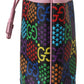 Elegant Multicolor Leather & Canvas Shoulder Bag