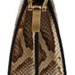 Elegant Beige Snake Leather Shoulder Bag