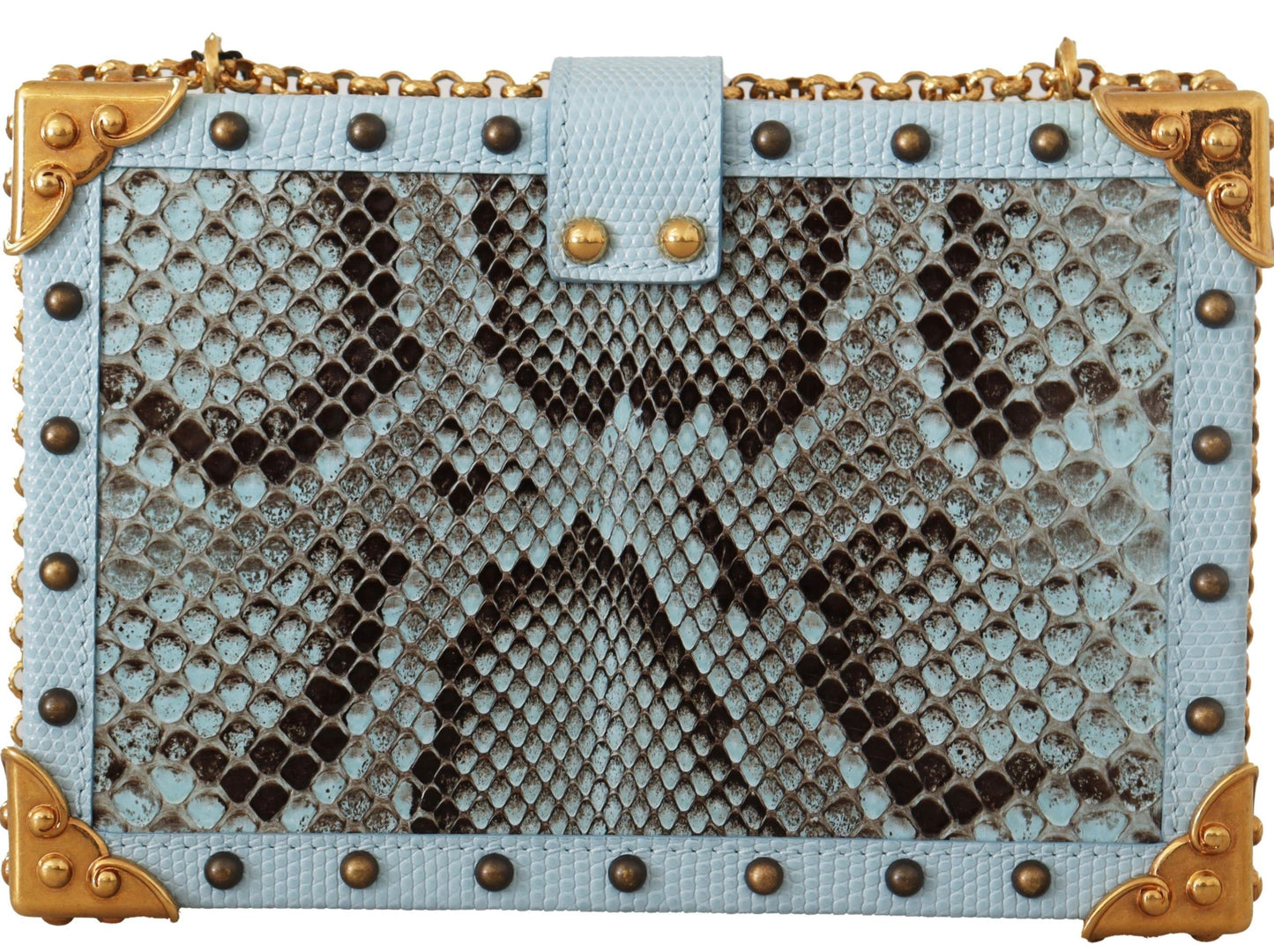 Glamorous Navy Blue Python Shoulder Clutch Bag